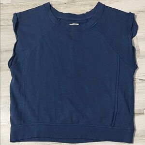Pilcro Navy Blue Sleeveless Sweatshirt Top Size Small